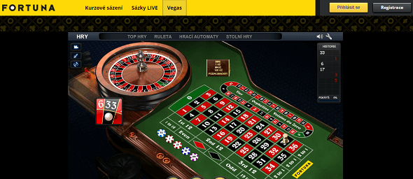 Online ruleta na Fortuně