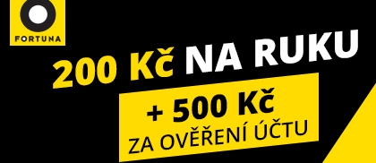 200 + 500 Kč na ruku od Fortuna Casina