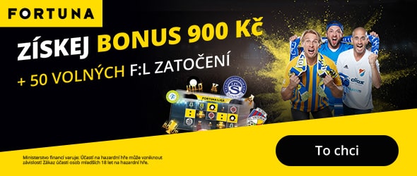 bonus 900 Kč a 50 spinů zdarma u Fortuny