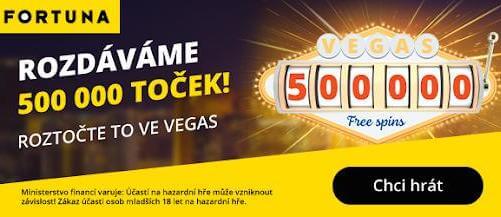 500 000 free spinů u Fortuny Vegas