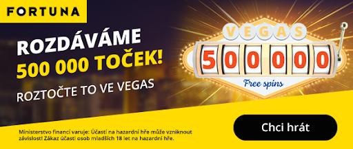 500 000 free spinů u Fortuny Vegas