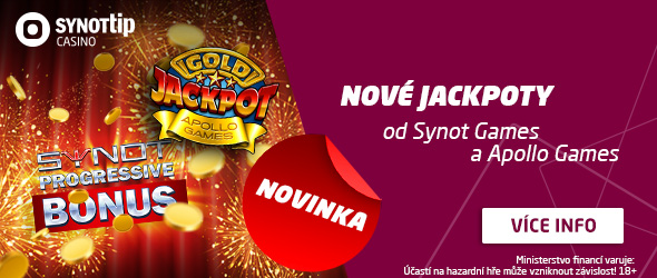 Nové casino jackpoty u SYNOT TIP