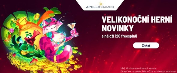 Šest novinek a 120 free spinů v online casinu Apollo Games