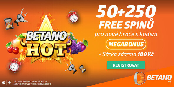 Využijte kód MEGABONUS a dostenete navíc 50 free spinů