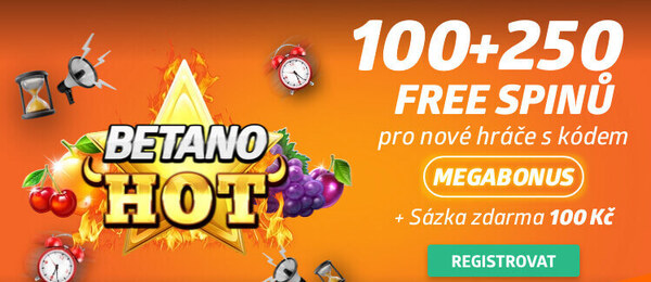 Betano promo kód MEGABONUS s bonusem 100 free spinů navíc