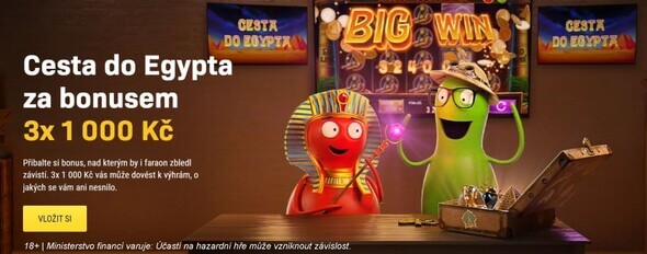 Cesta do Egypta za bonusem 3x 1 000 Kč
