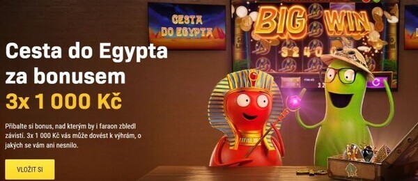 Cesta do Egypta za bonusem 3x 1 000 Kč