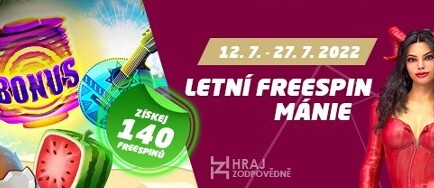 Letní freespin mánie u SYNOT TIP casina přináší až 140 free spinů.