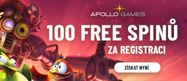 Bonus 100 free spinů za registraci v casinu Apollo Games