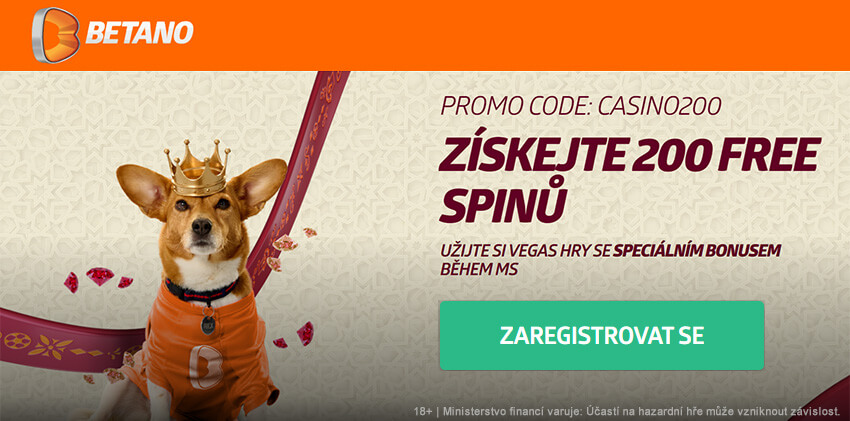 Registrujte se ZDE u Betana a získejte extra 200 free spinů za registraci