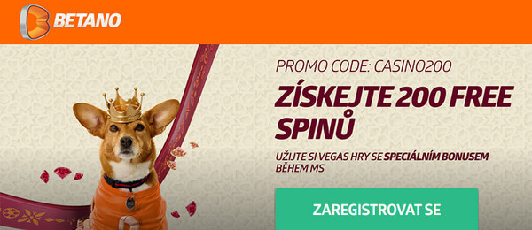 Registrujte se ZDE u Betana a získejte extra 200 free spinů za registraci