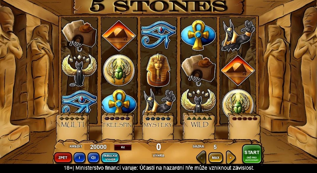 Nový automat 5 STONES od Adell v casinu Fortuna