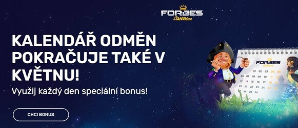 Bavte se během května ve Forbes casinu s každodenními bonusy