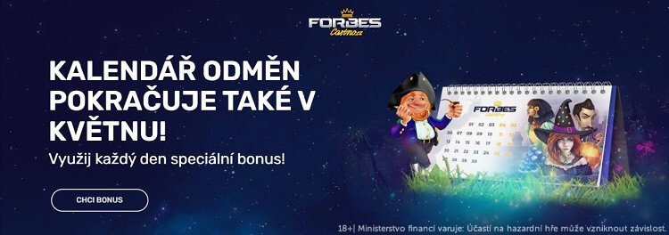 Bavte se během května ve Forbes casinu s každodenními bonusy