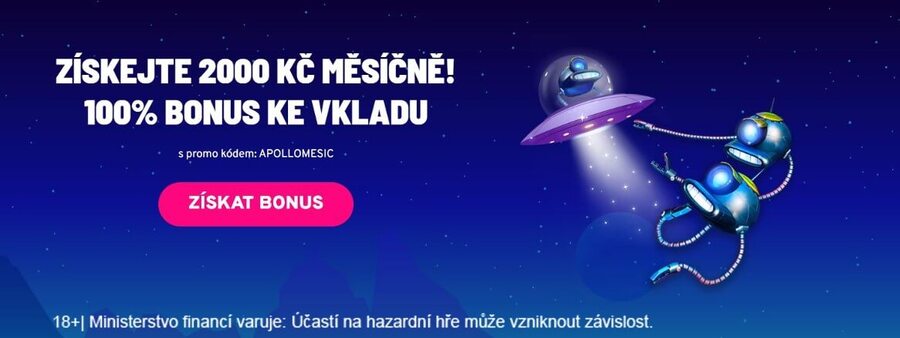 Použijte promo kód Apollo a získejte až 2.000 Kč