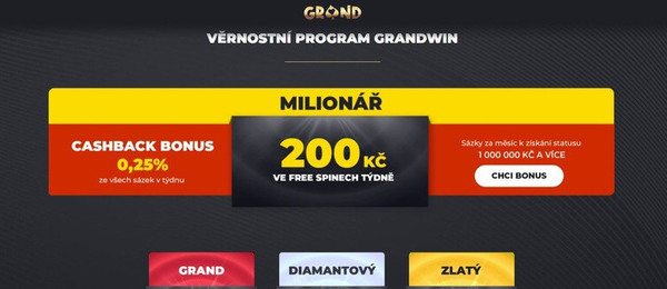 Bavte se v online casinu Grandwin a získejte bonusy z věrnostního programu.