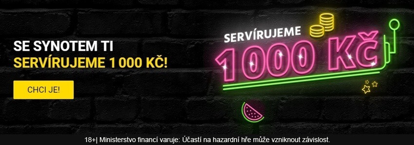 Získejte bonus až 1000 Kč se Synot hrami.