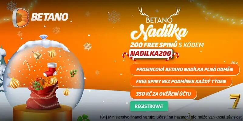 Vánoční nadílka v online casinu Betano