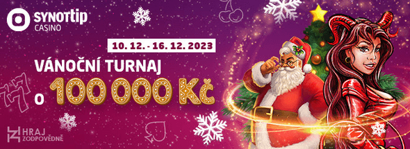 Vánoční turnaj o 100 000 Kč v casinu SYNOT TIP