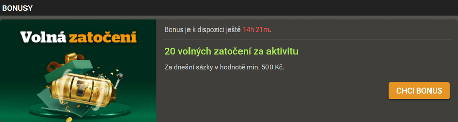 Jak aktivovat bonusy u Chance