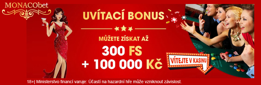 Uvítací bonusy v online casinu MONACObet