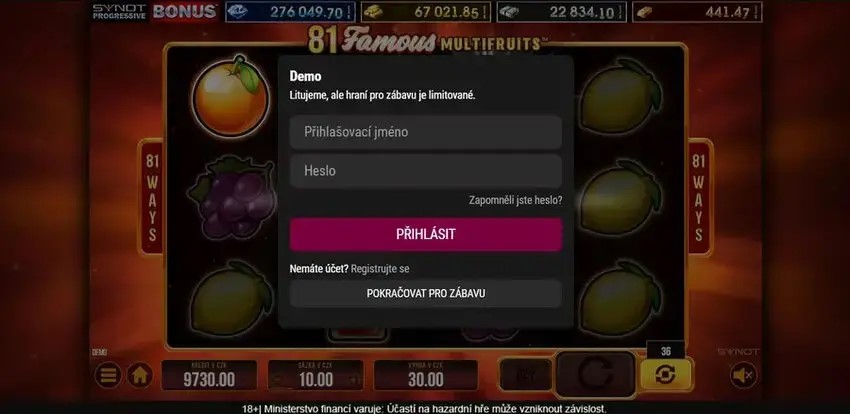 Přerušení hry v demo režimu